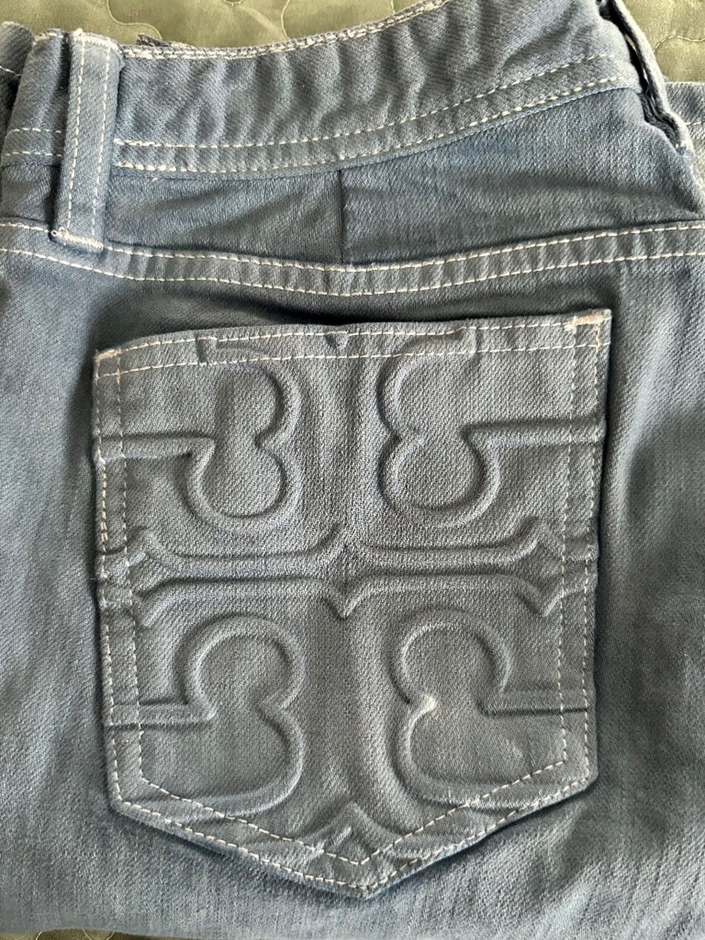 Tory Burch Jeans Low Rise Blue Flare Wide Women's Leg 4-Pockets Denim Size 29